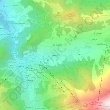 Carte topographique L'Adroit, altitude, relief