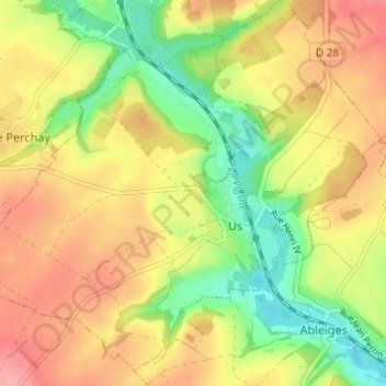 Carte topographique Le Clos Crotin, altitude, relief