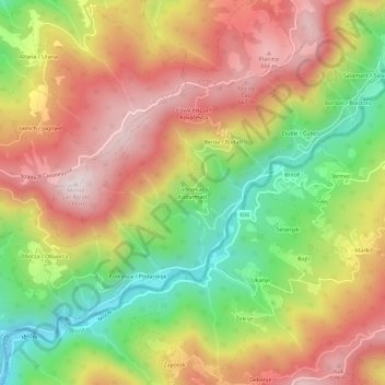Carte topographique Codromaz, altitude, relief