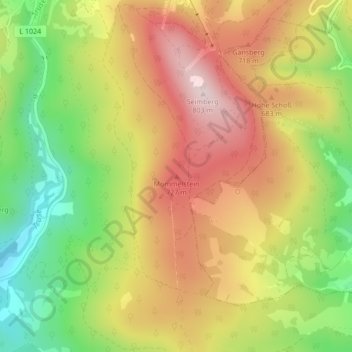 Carte topographique Mommelstein, altitude, relief