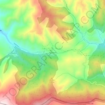 Carte topographique Navalsaz, altitude, relief