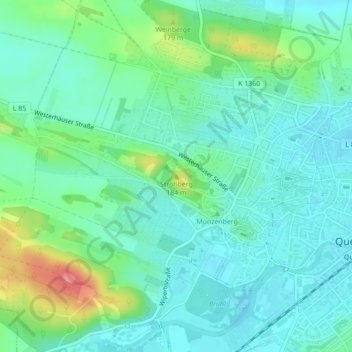 Carte topographique Strohberg, altitude, relief