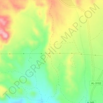 Carte topographique Los Pilares, altitude, relief