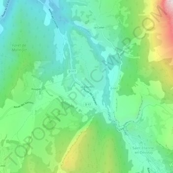 Carte topographique Le Courtil, altitude, relief