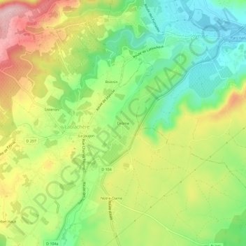 Carte topographique Drôme, altitude, relief