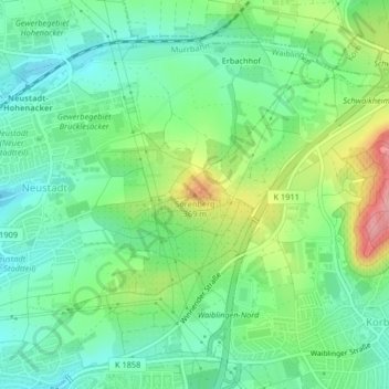 Carte topographique Sörenberg, altitude, relief