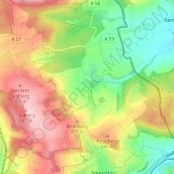 Carte topographique Uhlental, altitude, relief
