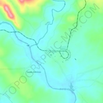 Carte topographique Ourives, altitude, relief