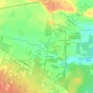 Carte topographique Saint-Hilaire, altitude, relief