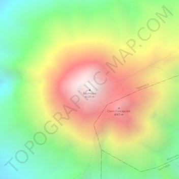 Carte topographique Tajumulco, altitude, relief