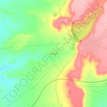 Carte topographique Lastanosa, altitude, relief