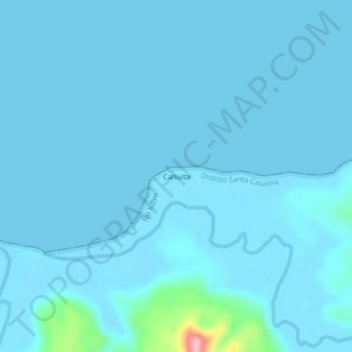 Carte topographique Cahuita, altitude, relief