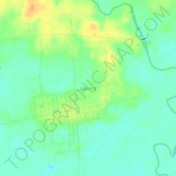 Carte topographique Jabung, altitude, relief