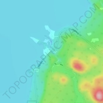 Carte topographique Montreal River Harbour, altitude, relief