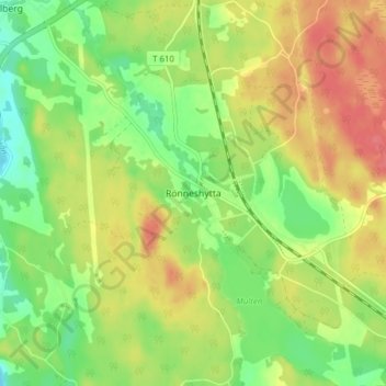 Carte topographique Rönneshytta, altitude, relief