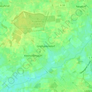Carte topographique Großoldendorf, altitude, relief