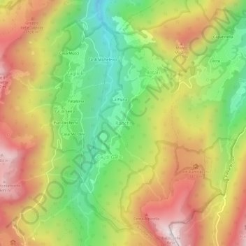 Carte topographique Ronchi, altitude, relief
