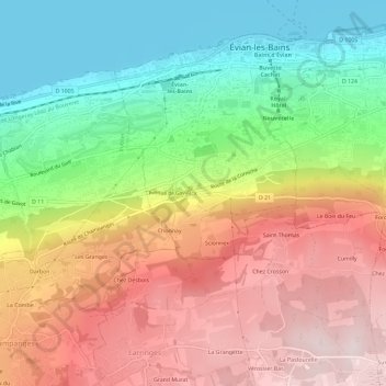 Carte topographique L'X, altitude, relief