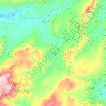 Carte topographique Tifrit, altitude, relief