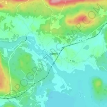 Carte topographique Segersta, altitude, relief