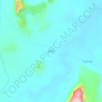 Carte topographique Gorely, altitude, relief