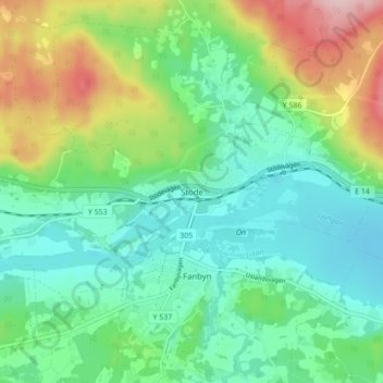 Carte topographique Stöde, altitude, relief