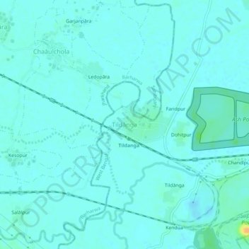 Carte topographique Tildanga, altitude, relief