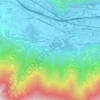 Carte topographique Vignassa, altitude, relief