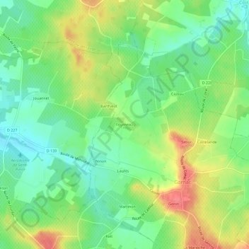 Carte topographique Fourneau, altitude, relief