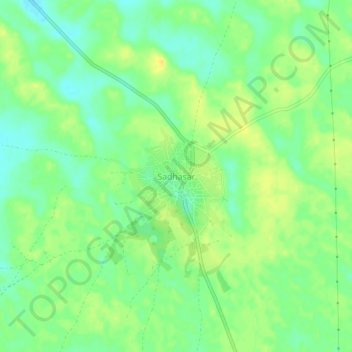 Carte topographique Sadhasar, altitude, relief