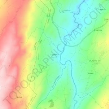 Carte topographique Sapateira, altitude, relief