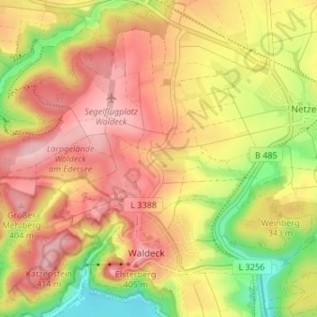 Carte topographique Dringe, altitude, relief