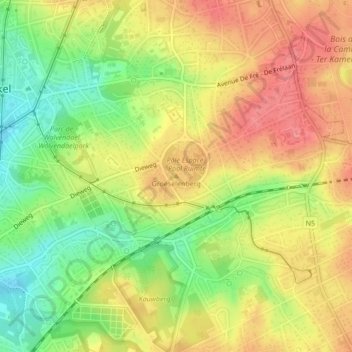 Carte topographique Groeselenberg, altitude, relief