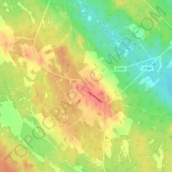 Carte topographique Månsåsen, altitude, relief