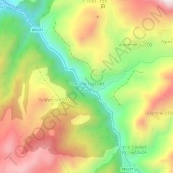 Carte topographique Tazitount, altitude, relief