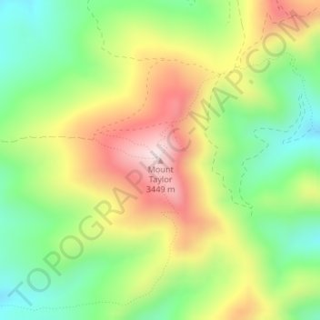 Carte topographique Mount Taylor, altitude, relief