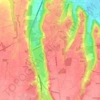 Carte topographique Pouric, altitude, relief