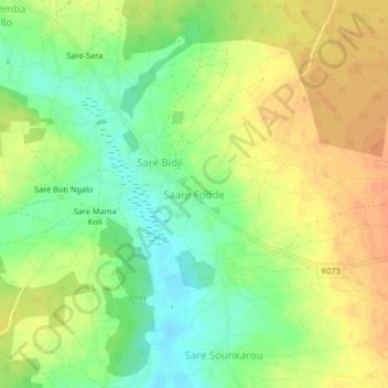 Carte topographique Saare Fodde, altitude, relief