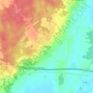Carte topographique Vintrosa, altitude, relief