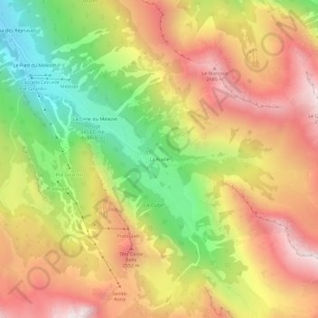 Carte topographique La Riaille, altitude, relief