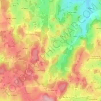 Carte topographique Pix, altitude, relief