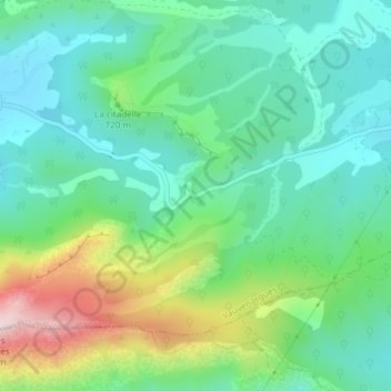Carte topographique Col de Portes, altitude, relief