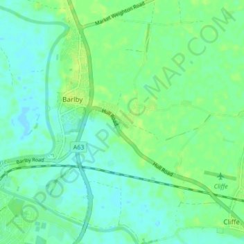 Carte topographique Osgodby, altitude, relief