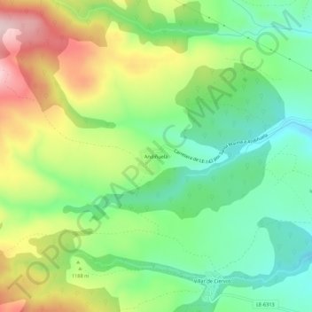 Carte topographique Andiñuela, altitude, relief