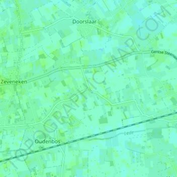 Carte topographique Hoekheed, altitude, relief