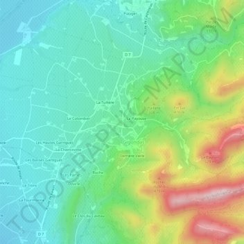 Carte topographique Charençon, altitude, relief