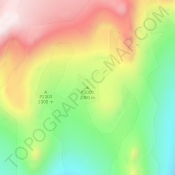 Carte topographique P2000, altitude, relief