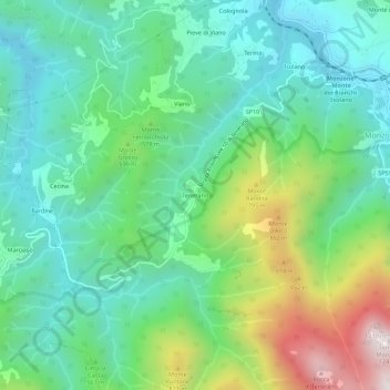 Carte topographique Tenerano, altitude, relief