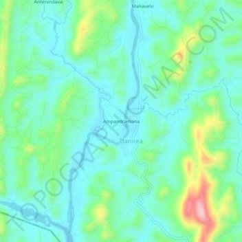 Carte topographique Ampandramana, altitude, relief