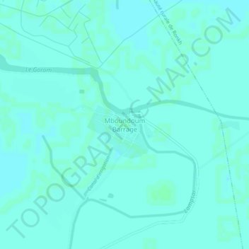 Carte topographique Mboundoum Barrage, altitude, relief